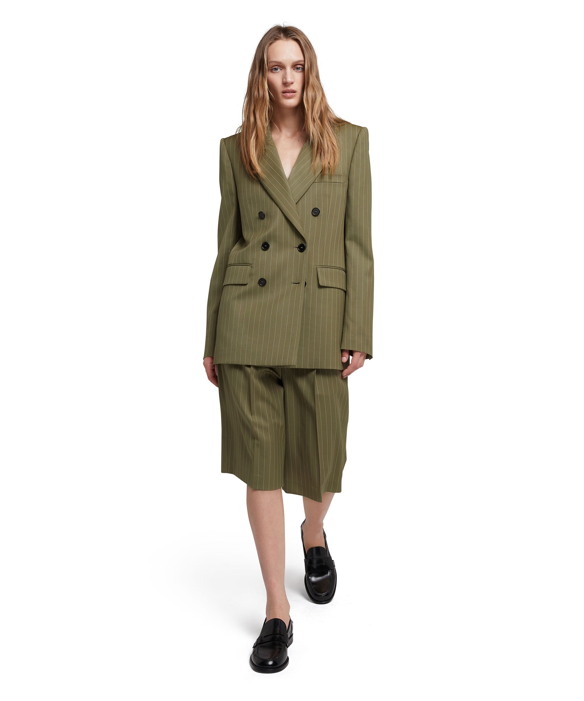 Fresh wool pinstripe double-breasted jacket - 5