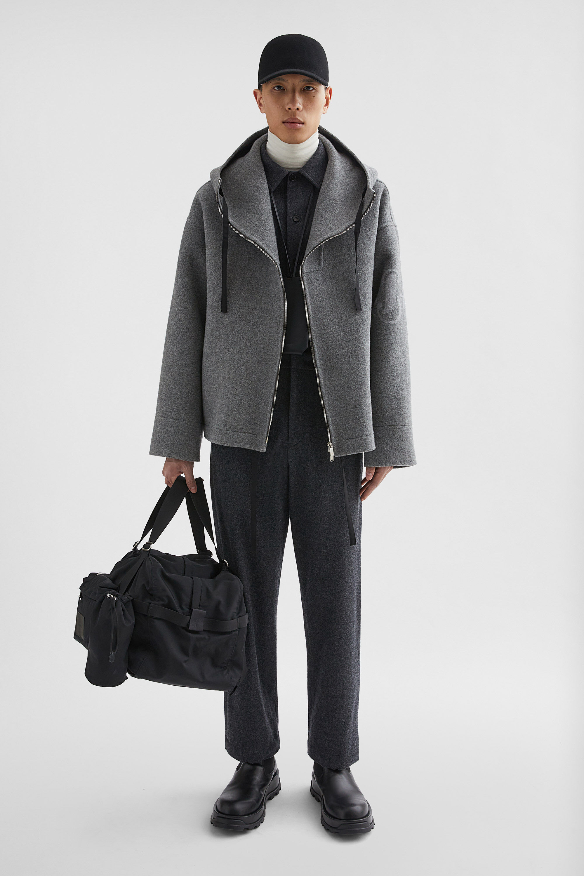 Felt Wool Hooded Blouson - 4