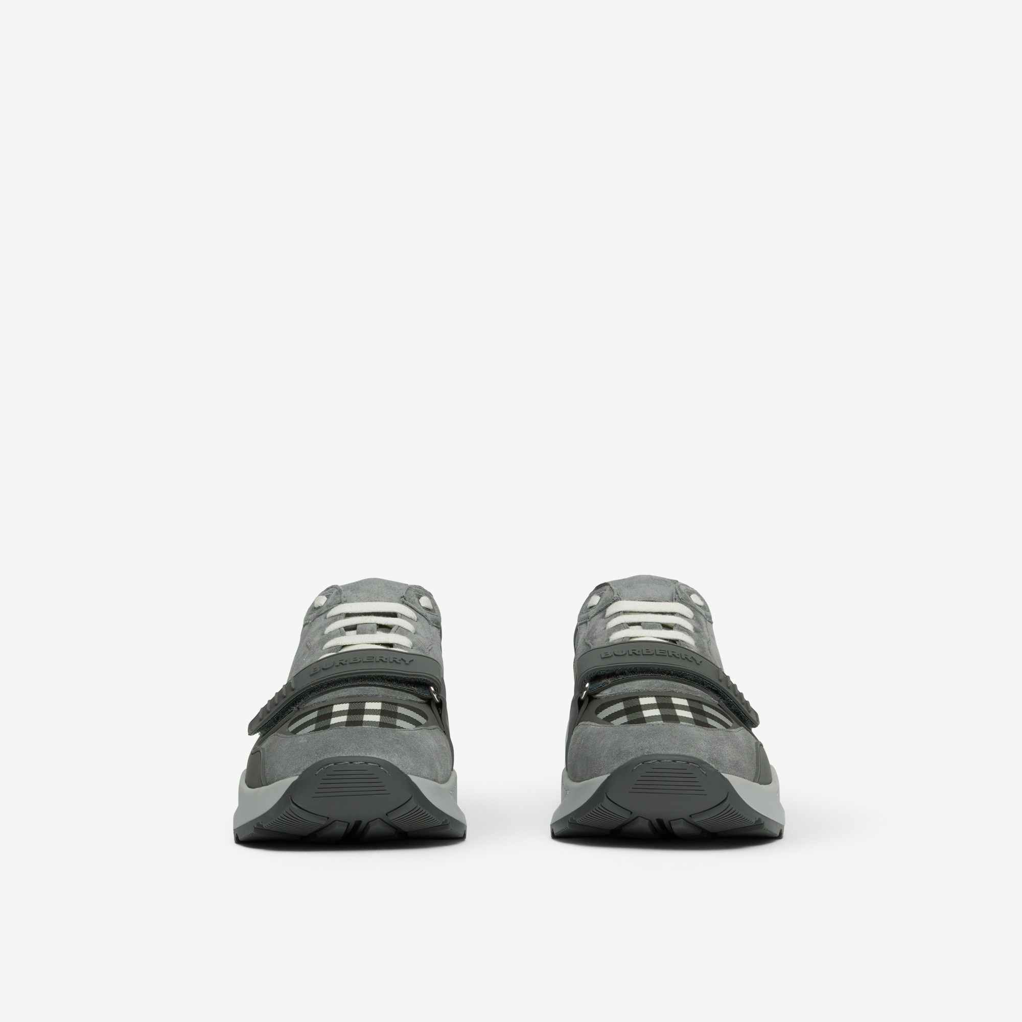 Check, Suede and Leather Sneakers - 2