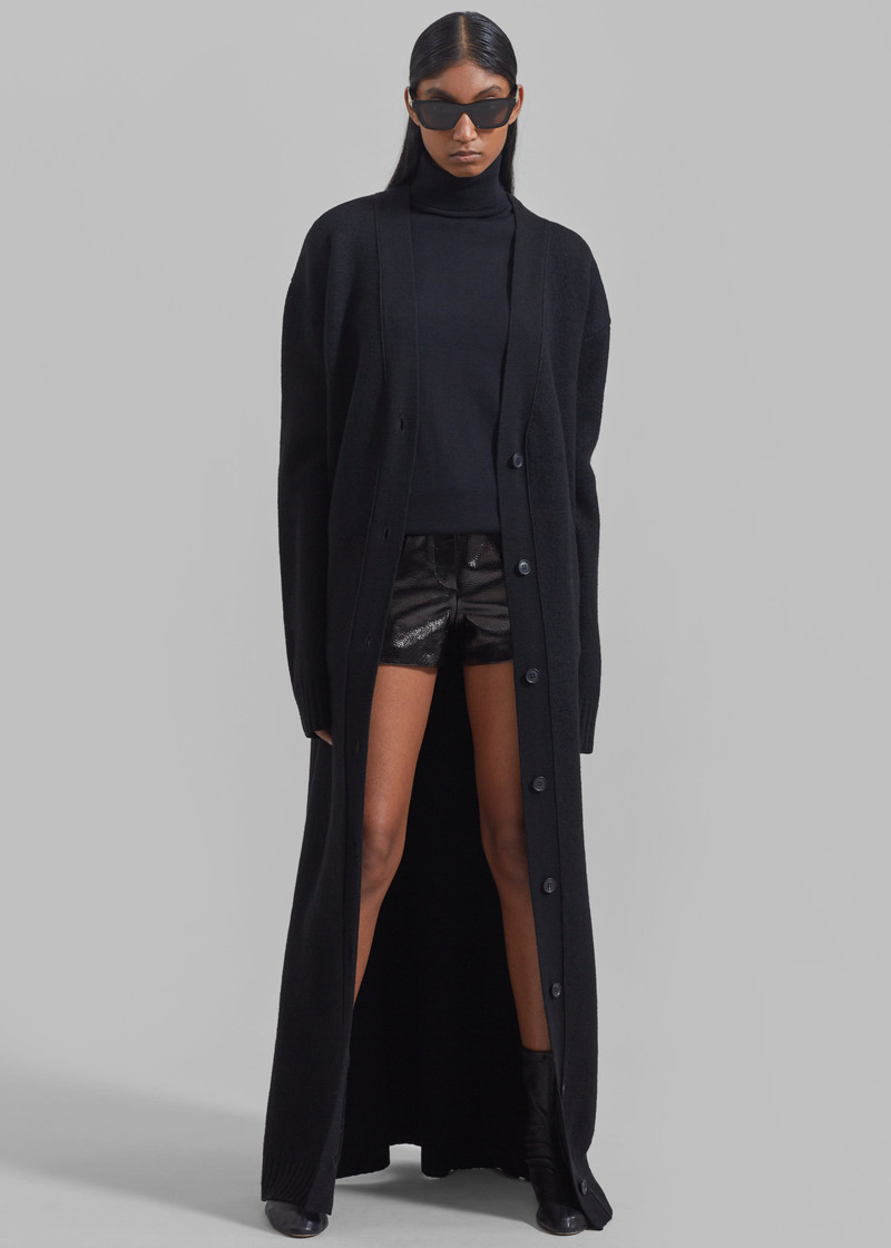 Emi Long Knit Cardigan - Black 1