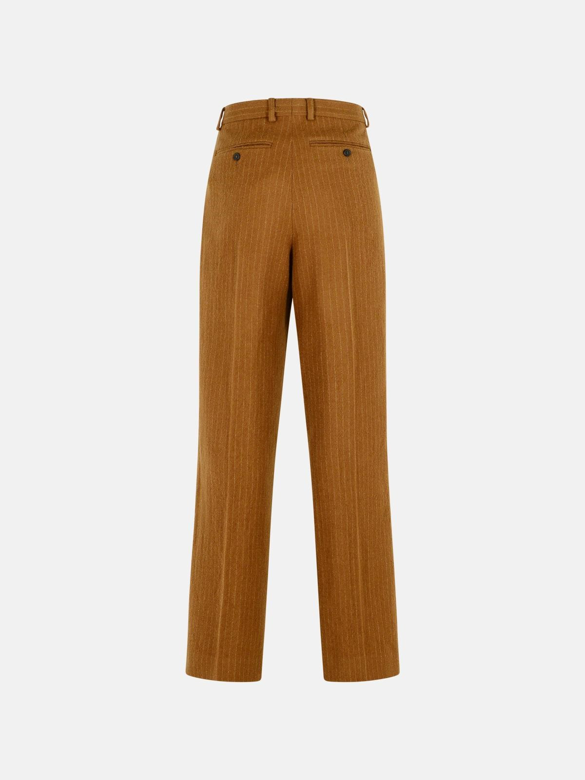 'PENRUD' STRAIGHT BROWN WOOL PANTS - 3