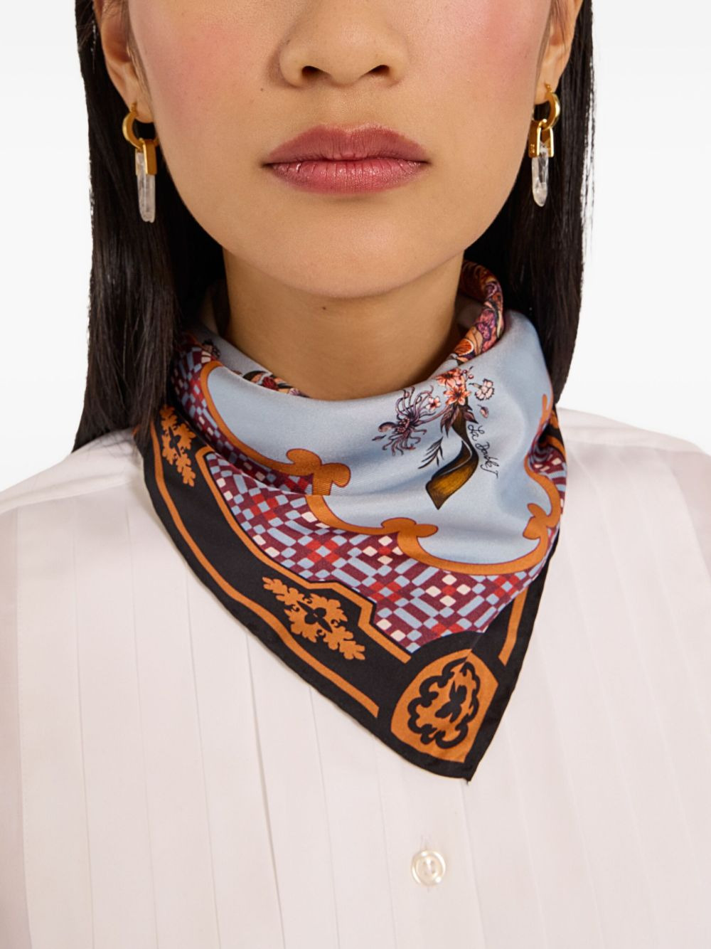 butterfly-print silk scarf - 5