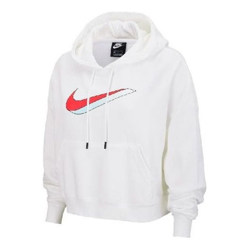 (WMNS) Nike Casual Sports Pullover hoodie White DJ1075-100 - 1