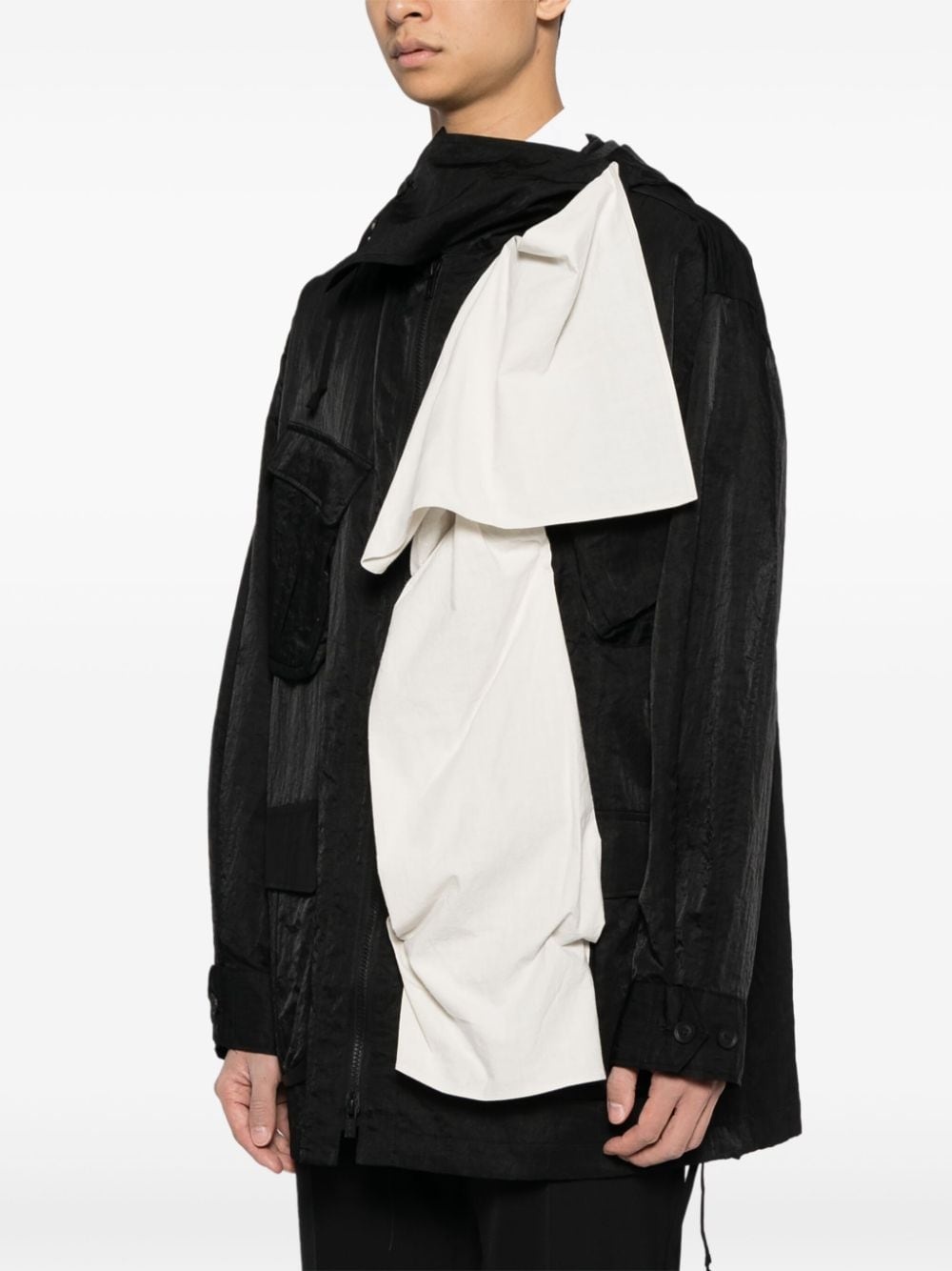 asymmetric hooded jacket - 3