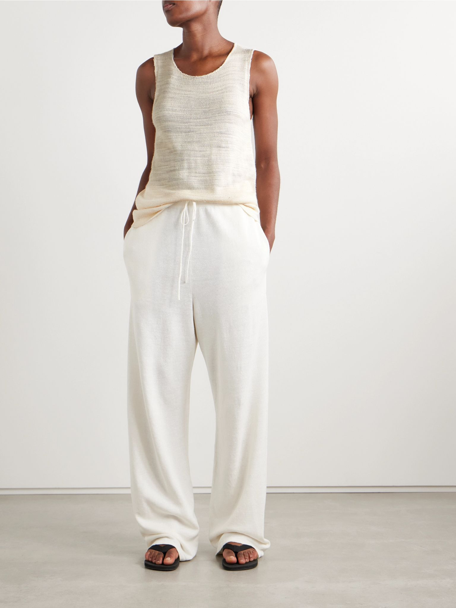Juyah open-knit silk tank Ecru - 2