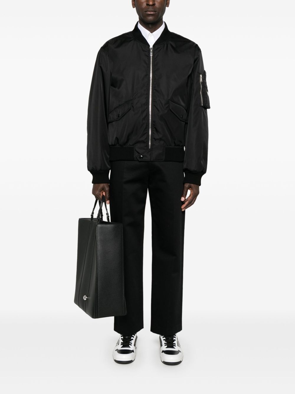 triangle-logo bomber jacket - 2