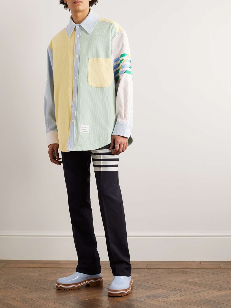 Thom Browne Colour-Block Cotton-Corduroy Overshirt outlook