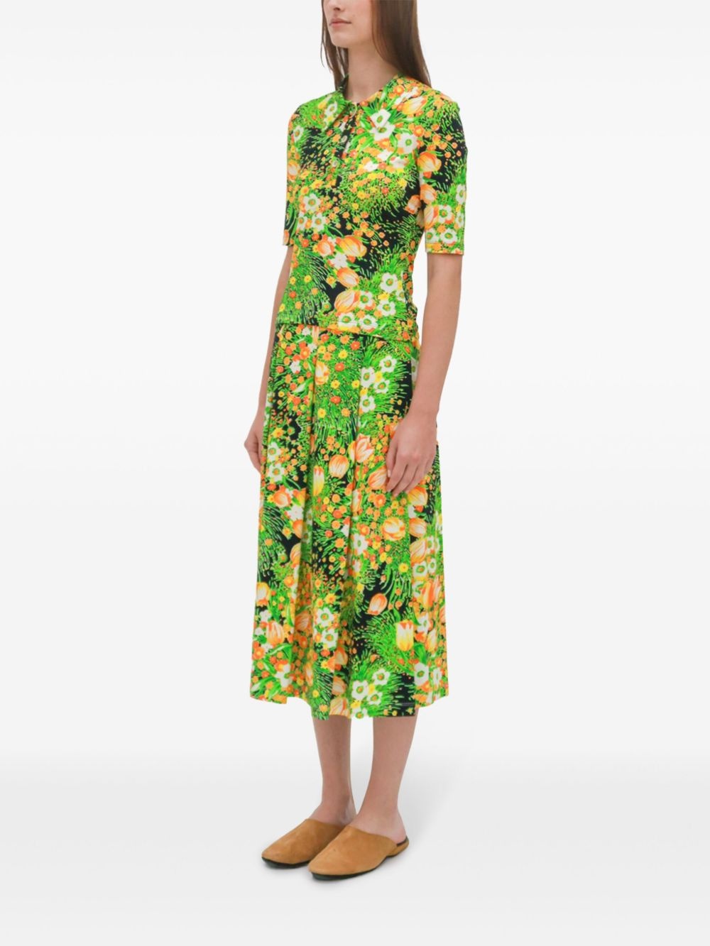 pleated midi skirt - 4