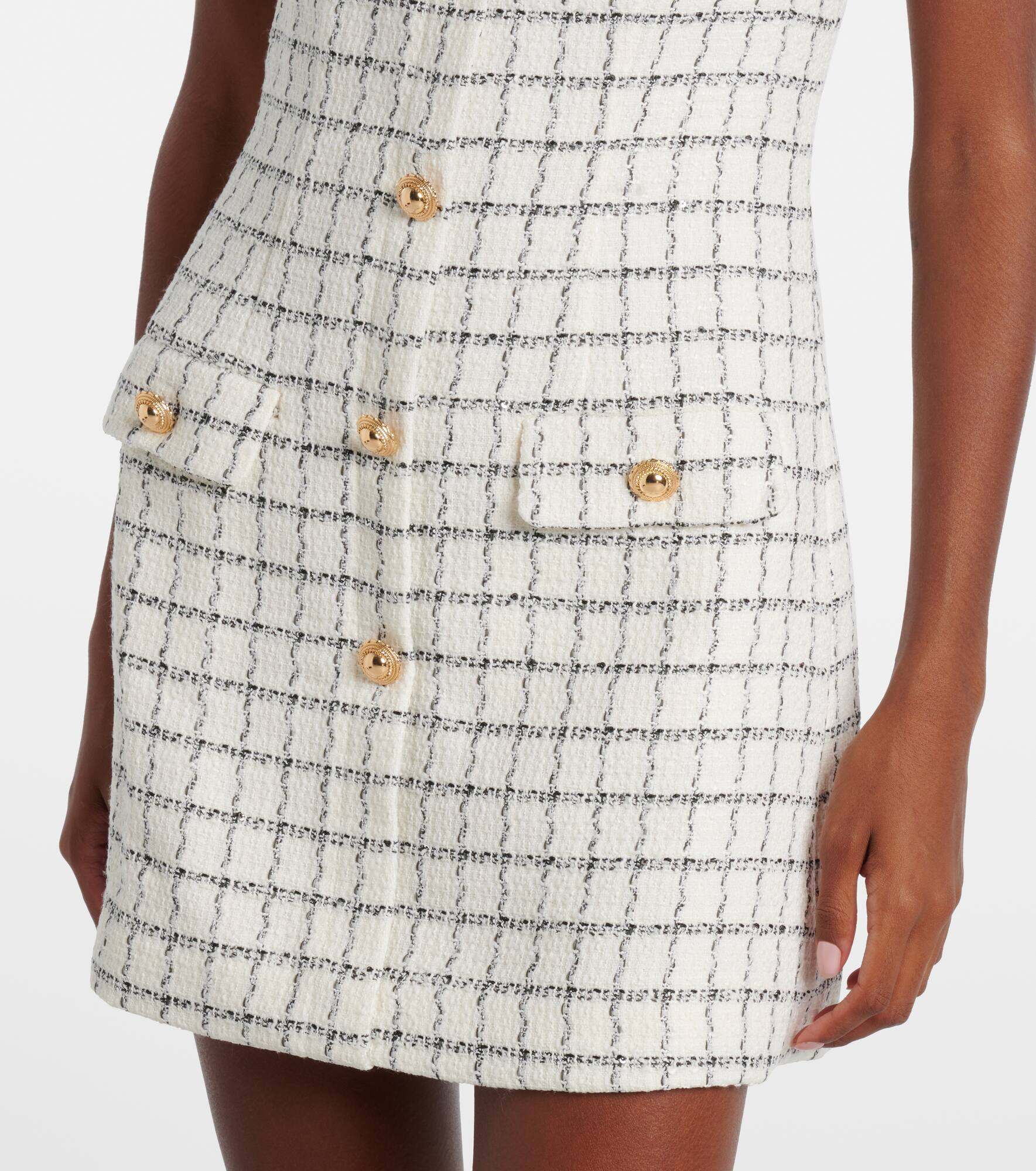 Checked bouclé minidress - 5
