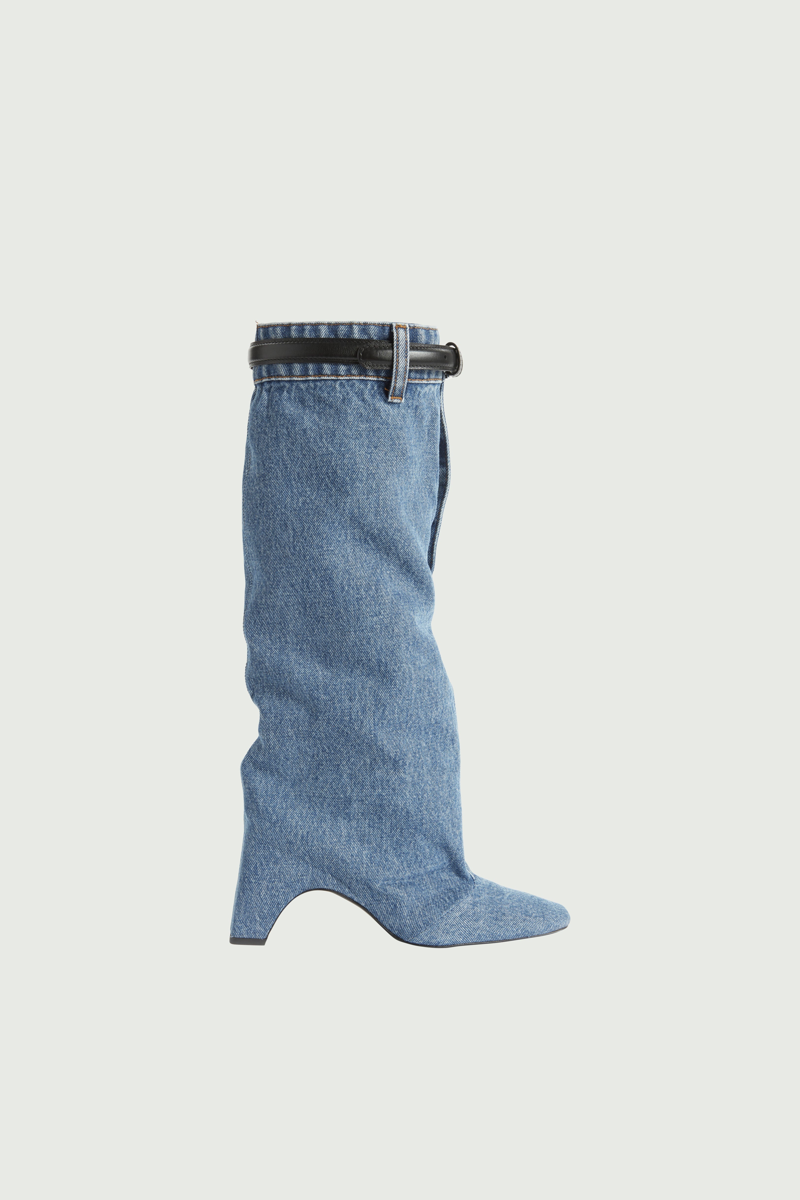 Denim Open Knee Bridge Boot - 1