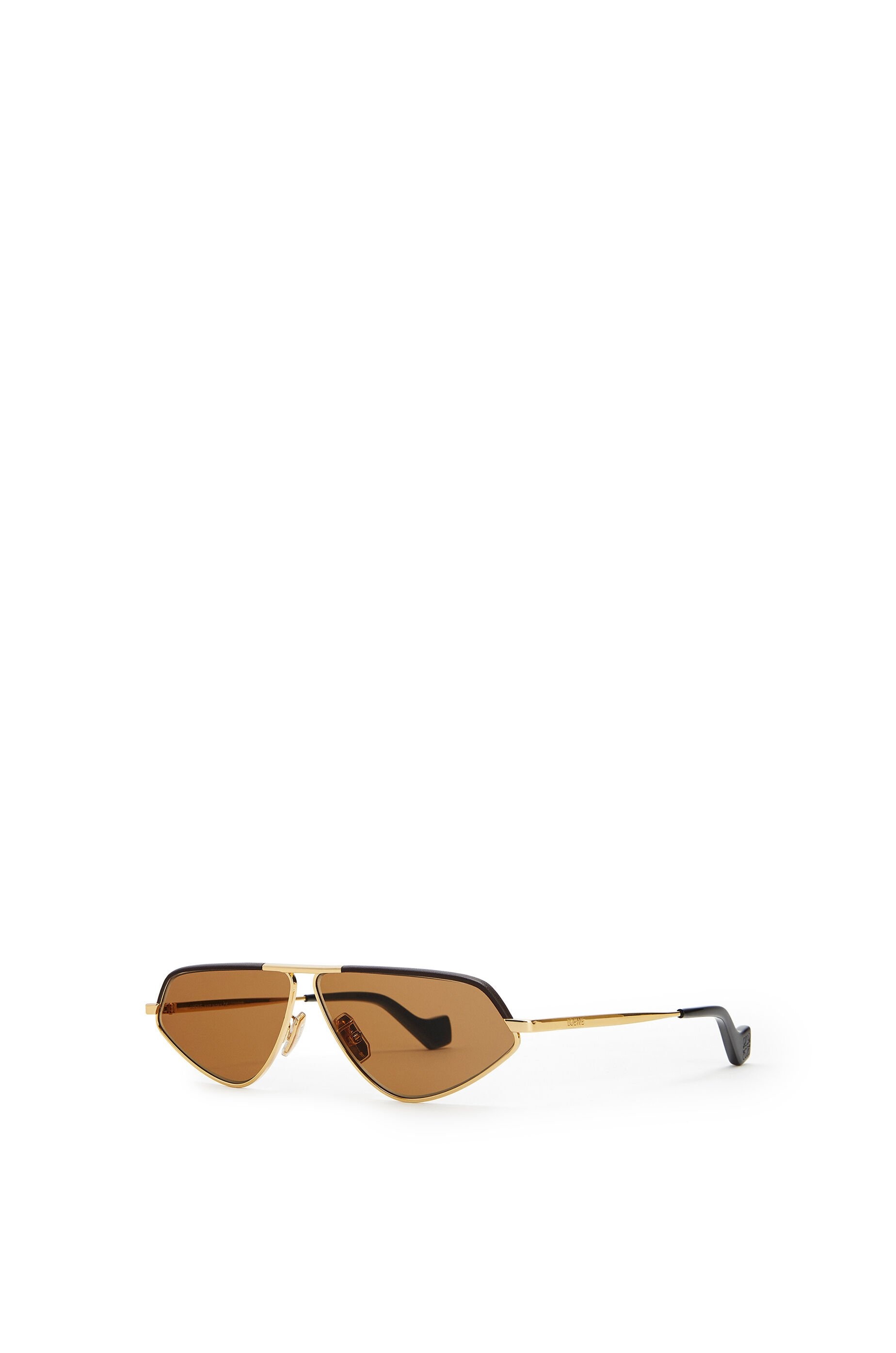 Leather geometric sunglasses - 3