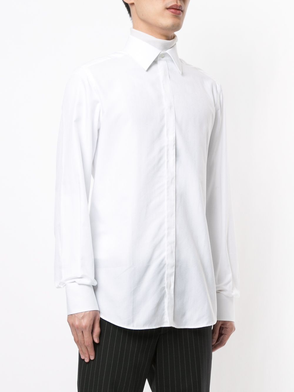 long-sleeve rear-pleat shirt - 3