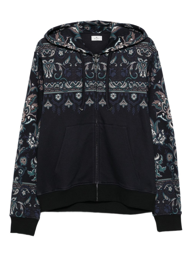 paisley-print zip-up hoodie 1