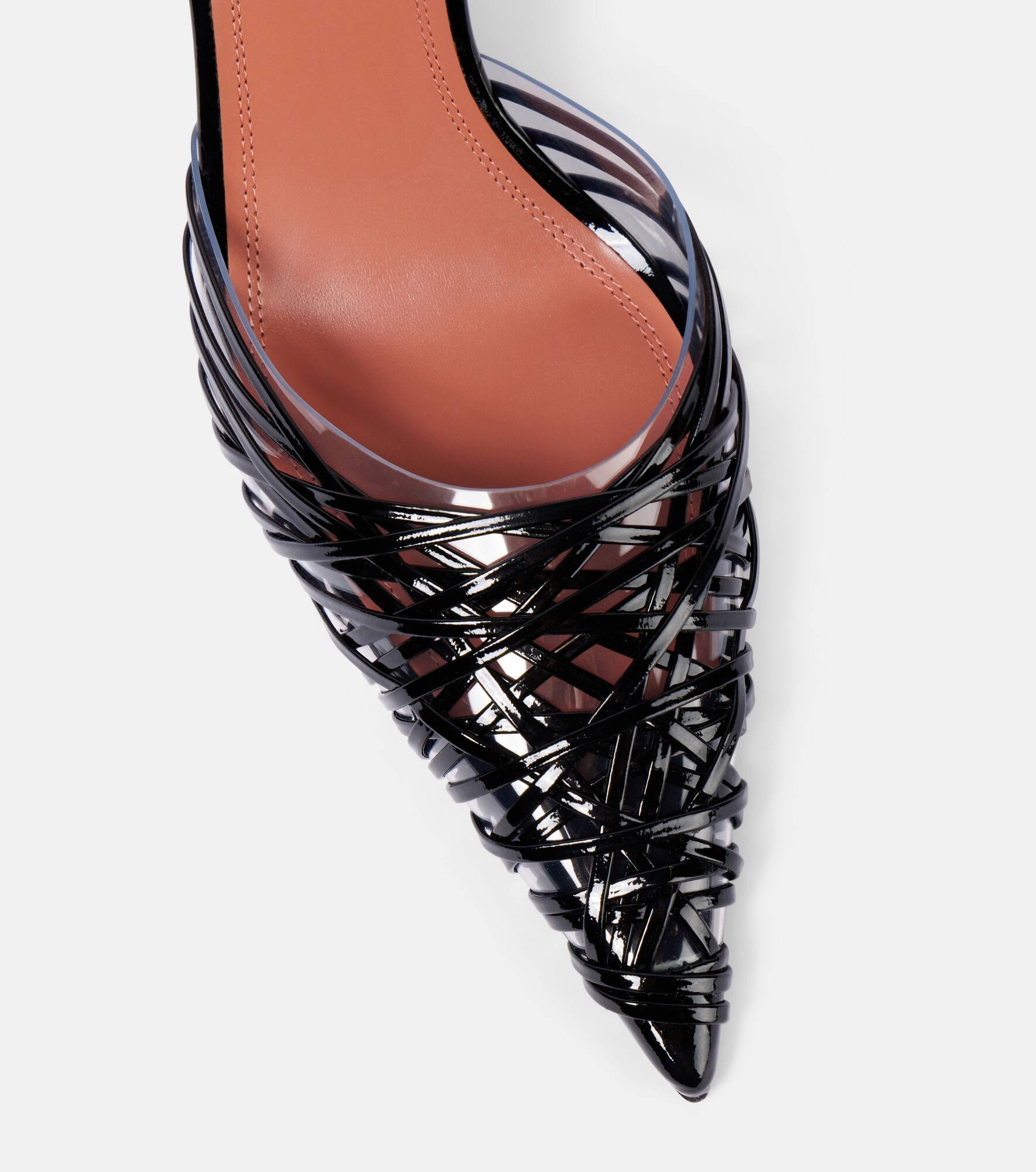 Lori 90 patent leather and PVC slingback pumps - 5