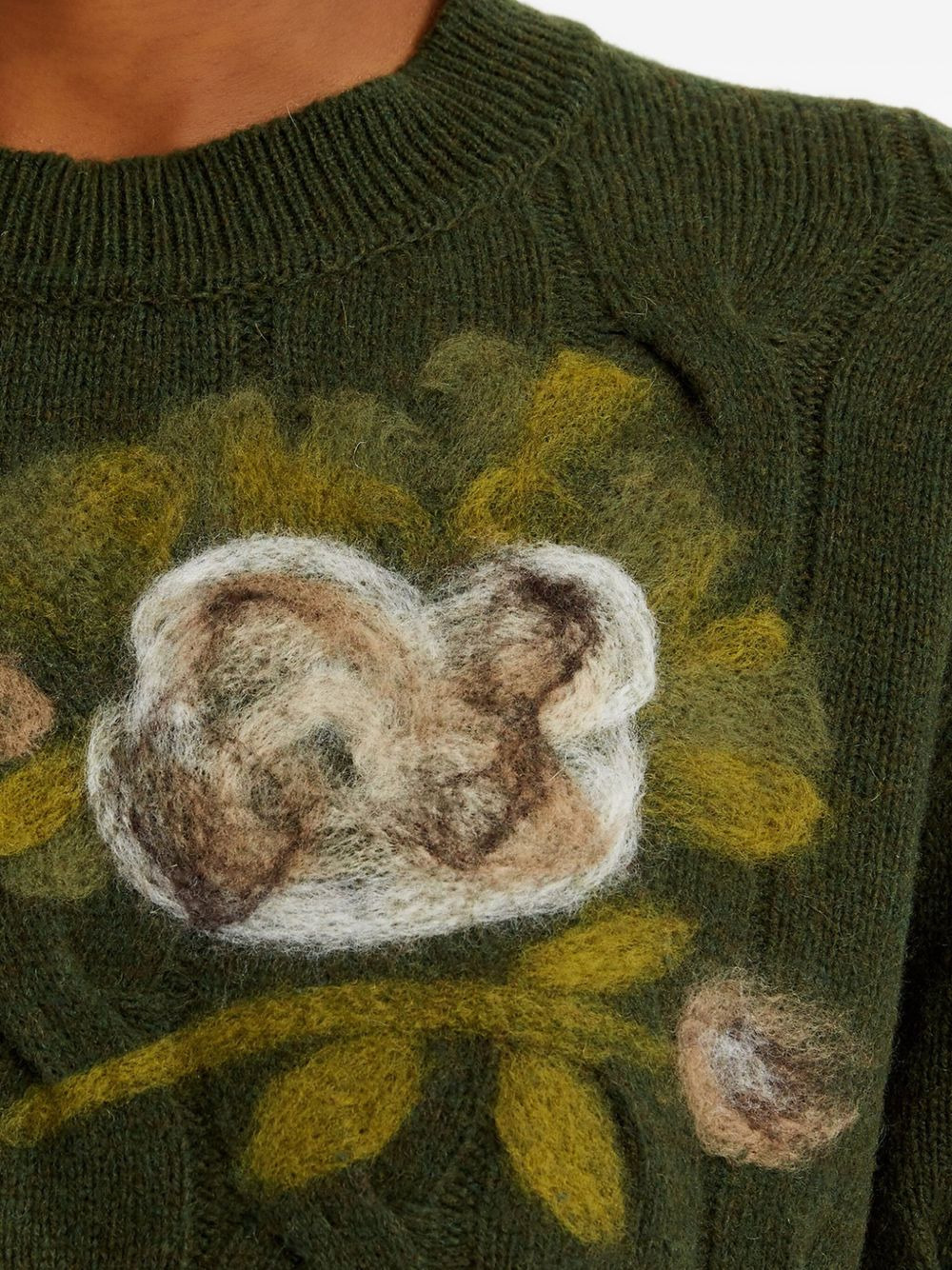 cable-knit floral-embroidered sweater - 5