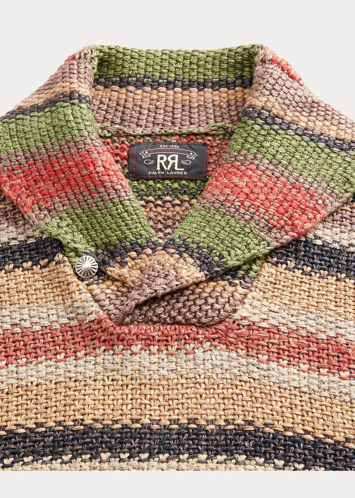 RRL by Ralph Lauren Striped Linen-Blend Sweater | REVERSIBLE