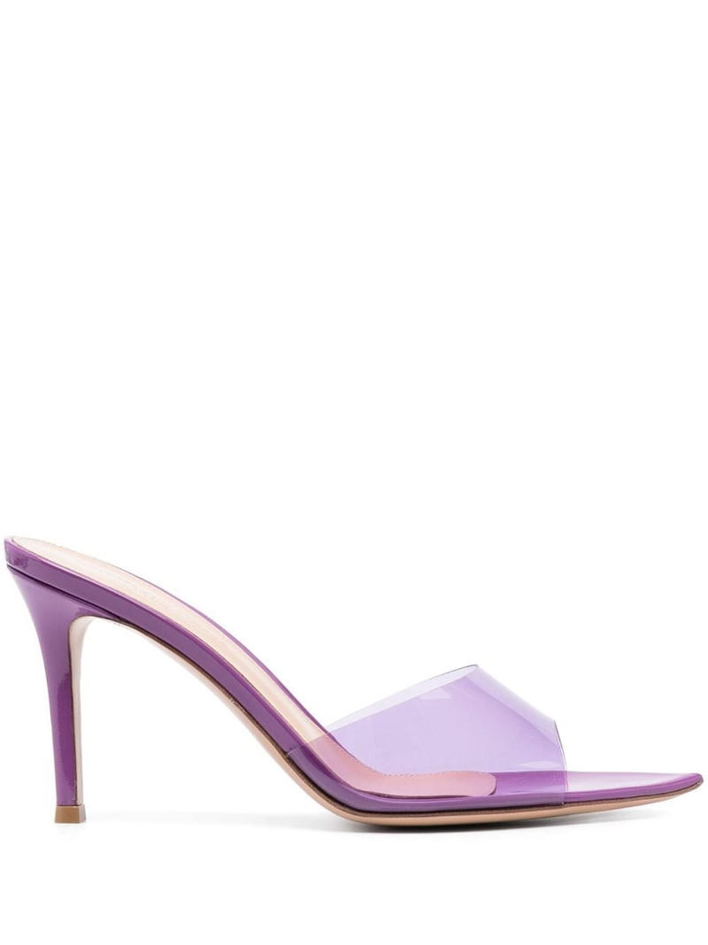 Elle 85mm transparent-strap mules 1