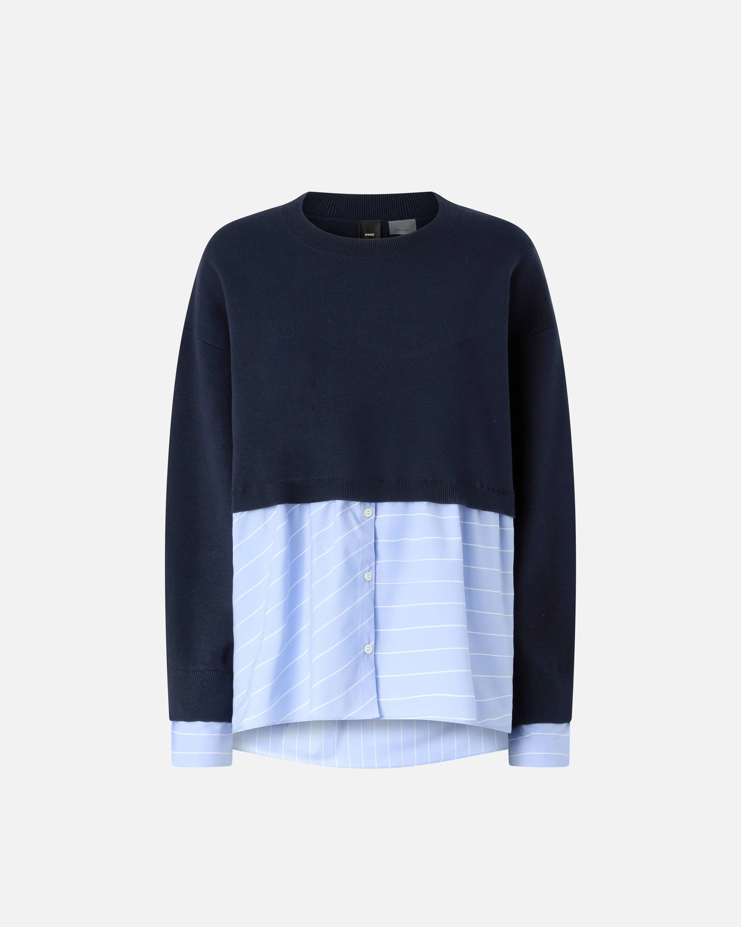 SWEATER WITH SHIRT INSERT - 1