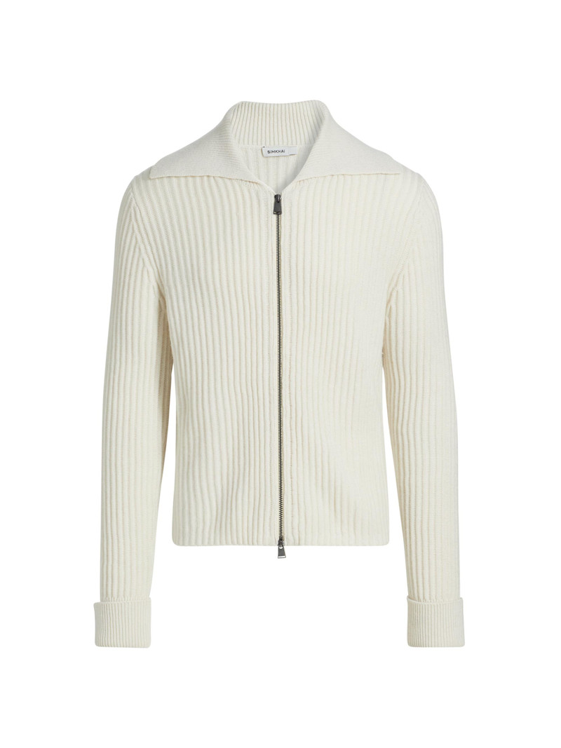 Men's Geoff Stretch-Cashmere Full-Zip Jacket - Stucco 1