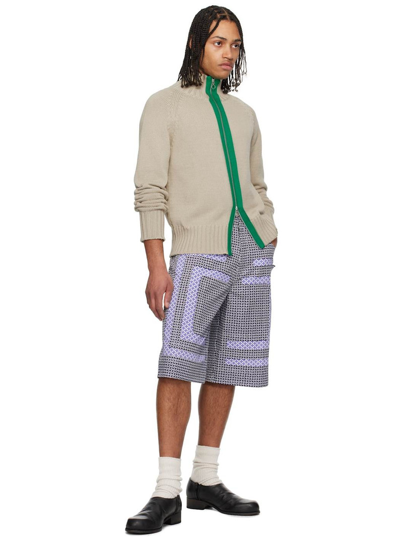 EDWARD CUMING Beige Chakra Knit Track Jacket outlook
