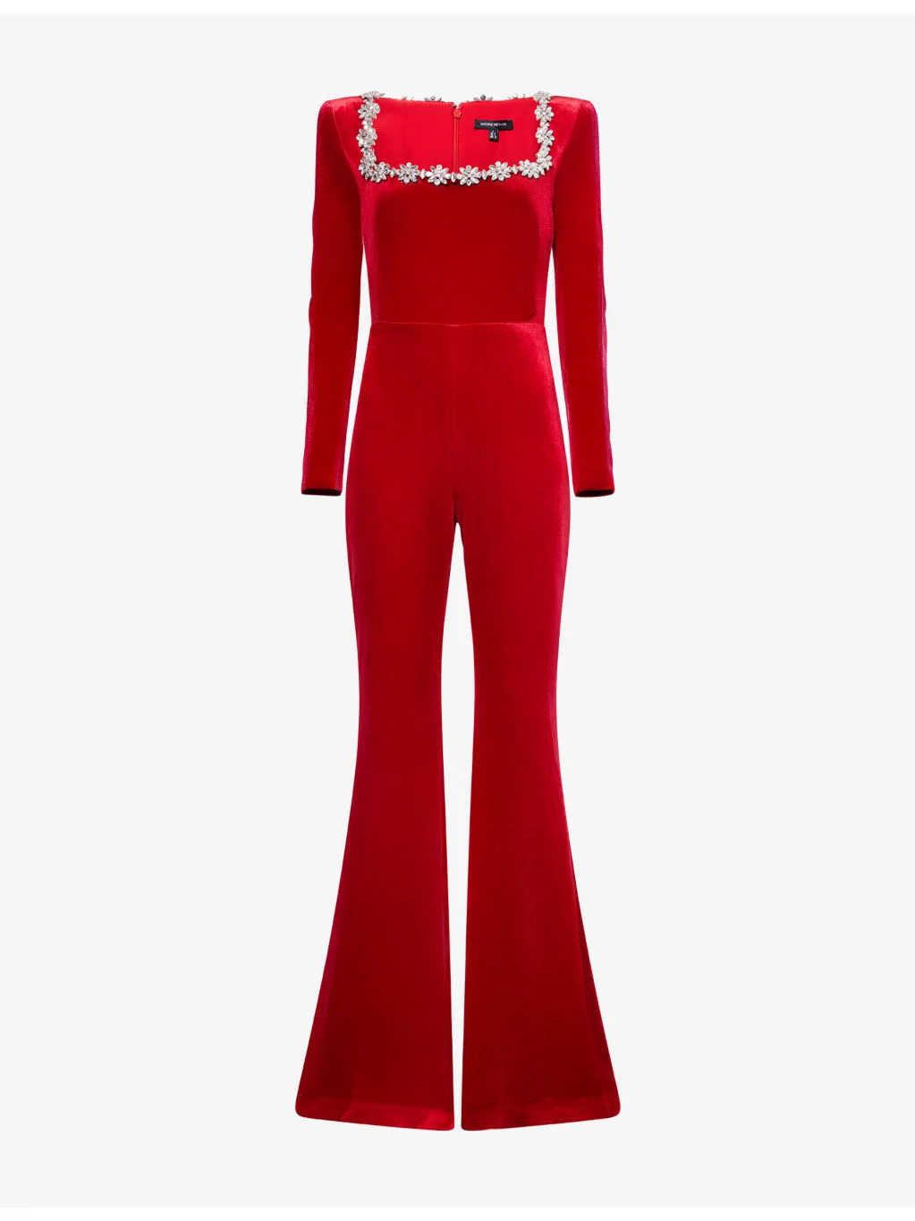 Kimberly Jewel-Embellished Velvet Jumpsuit - 1