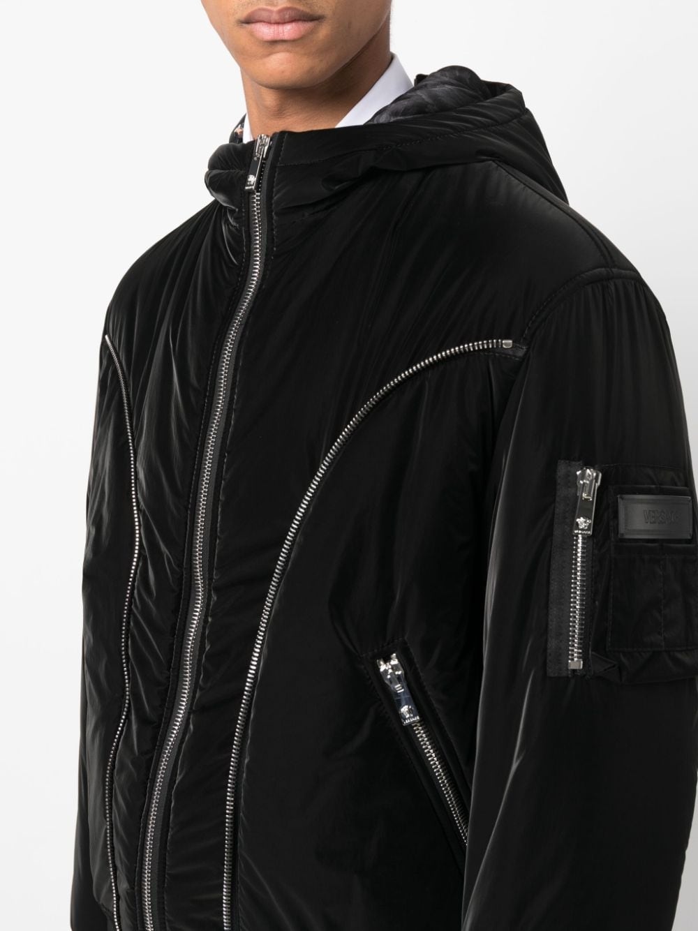 zip-detail puffer jacket - 5