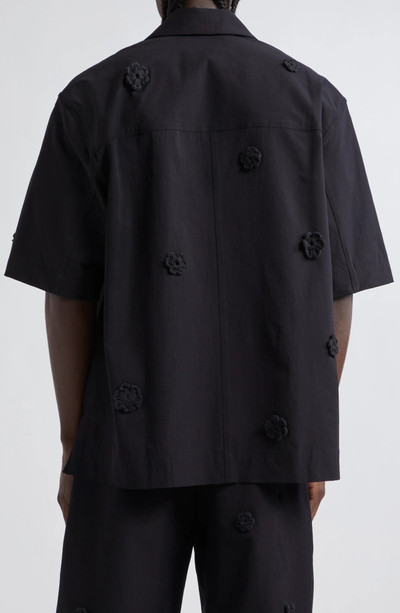 Song for the Mute Floral Appliqué Short Sleeve Shirt outlook