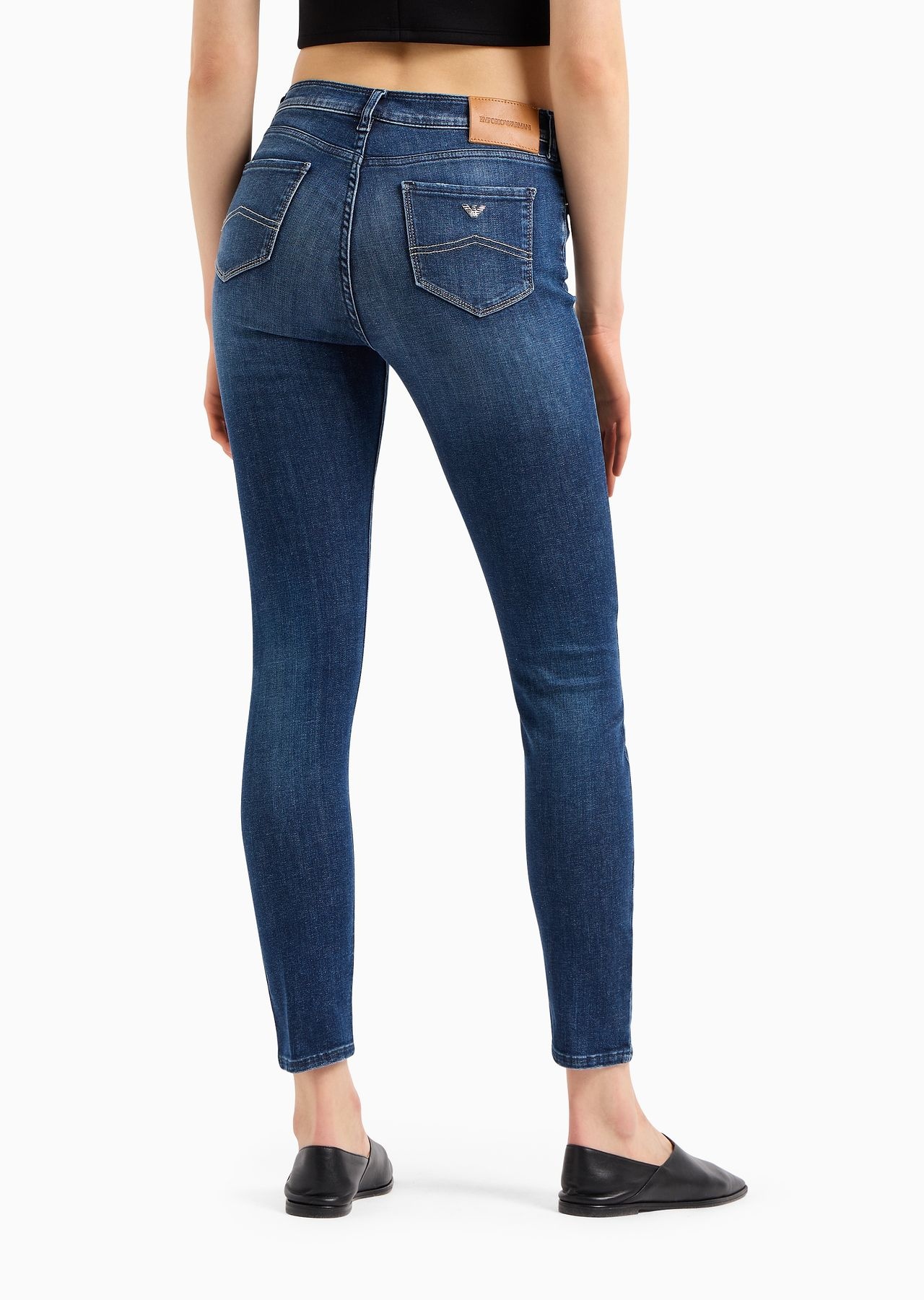 J20 High-waisted super-skinny jeans in a worn-look denim - 3