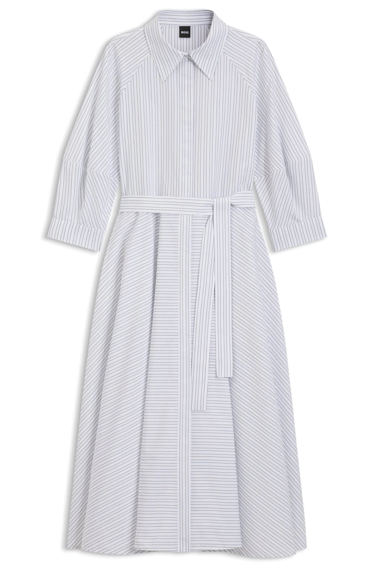 SHIRT DRESS IN STRIPED COTTON POPLIN - 1