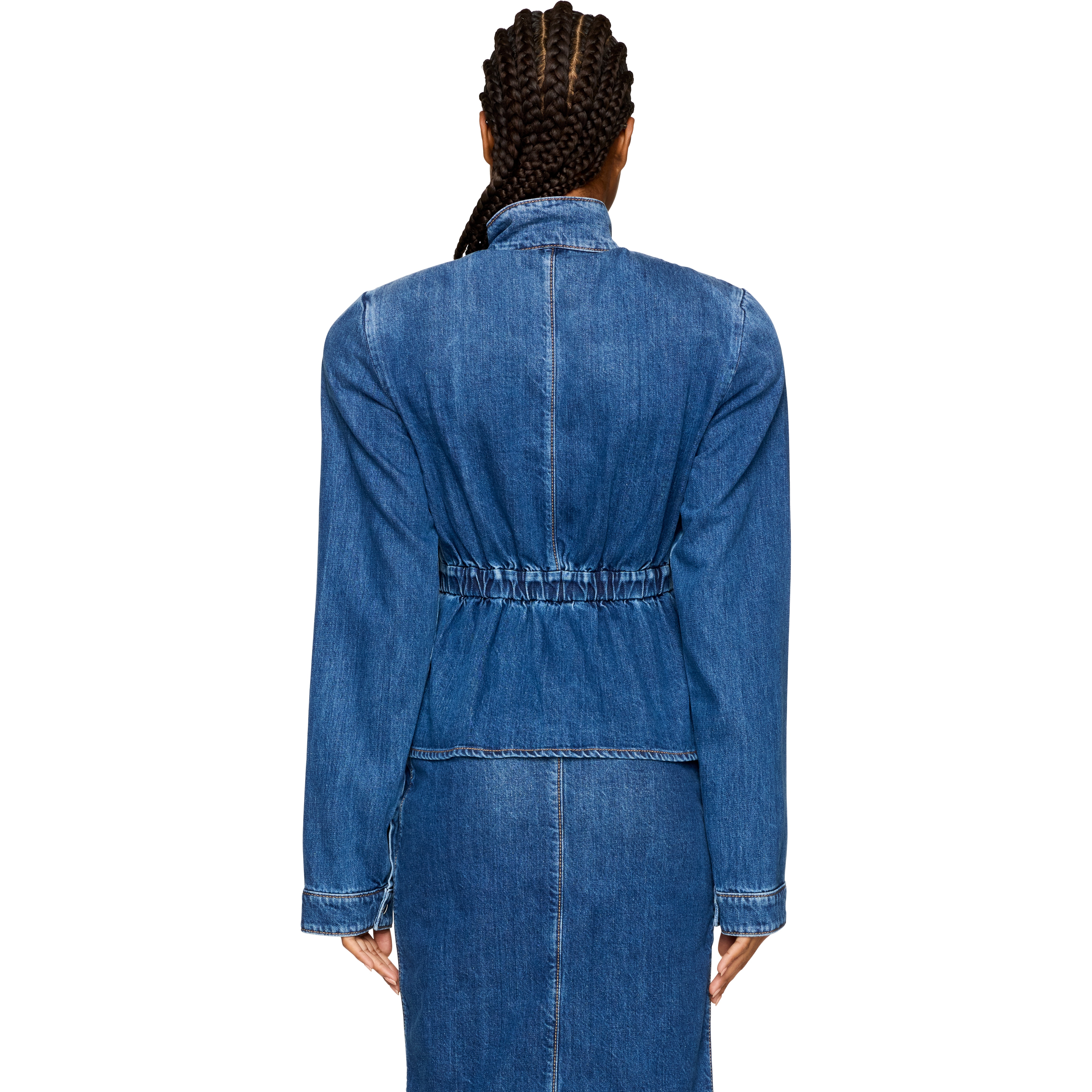 Hayley Peplum Denim Bomber Jacket - 3
