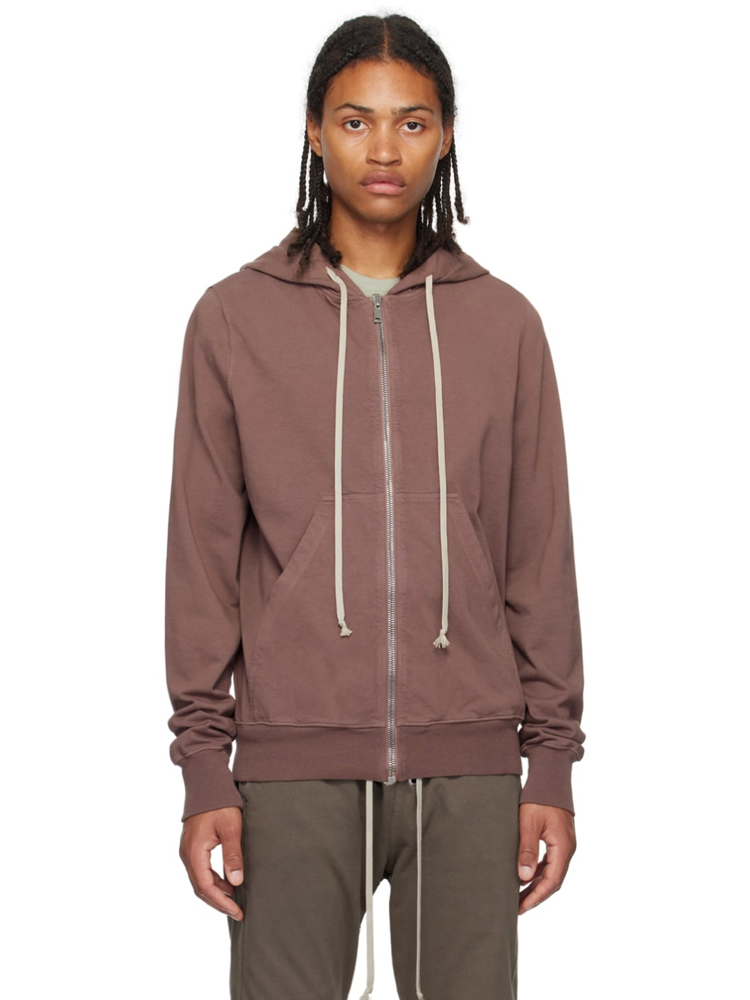 Rick Owens Red Drawstring Hoodie