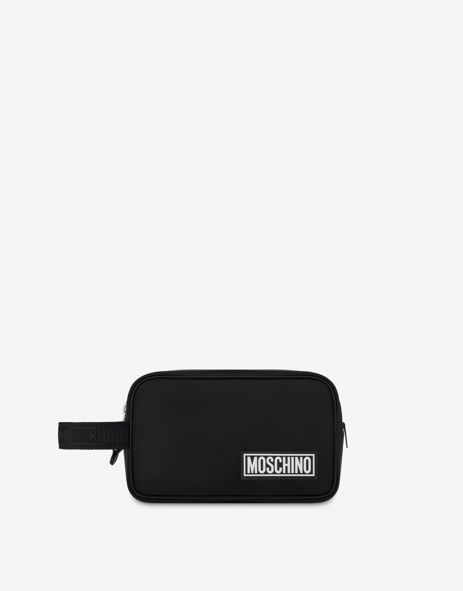 RUBBER LABEL NYLON TOILETRY BAG - 1