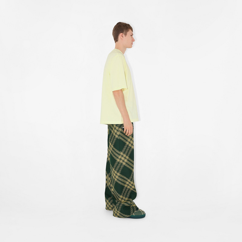 Check Sleeve Cotton T-shirt 3