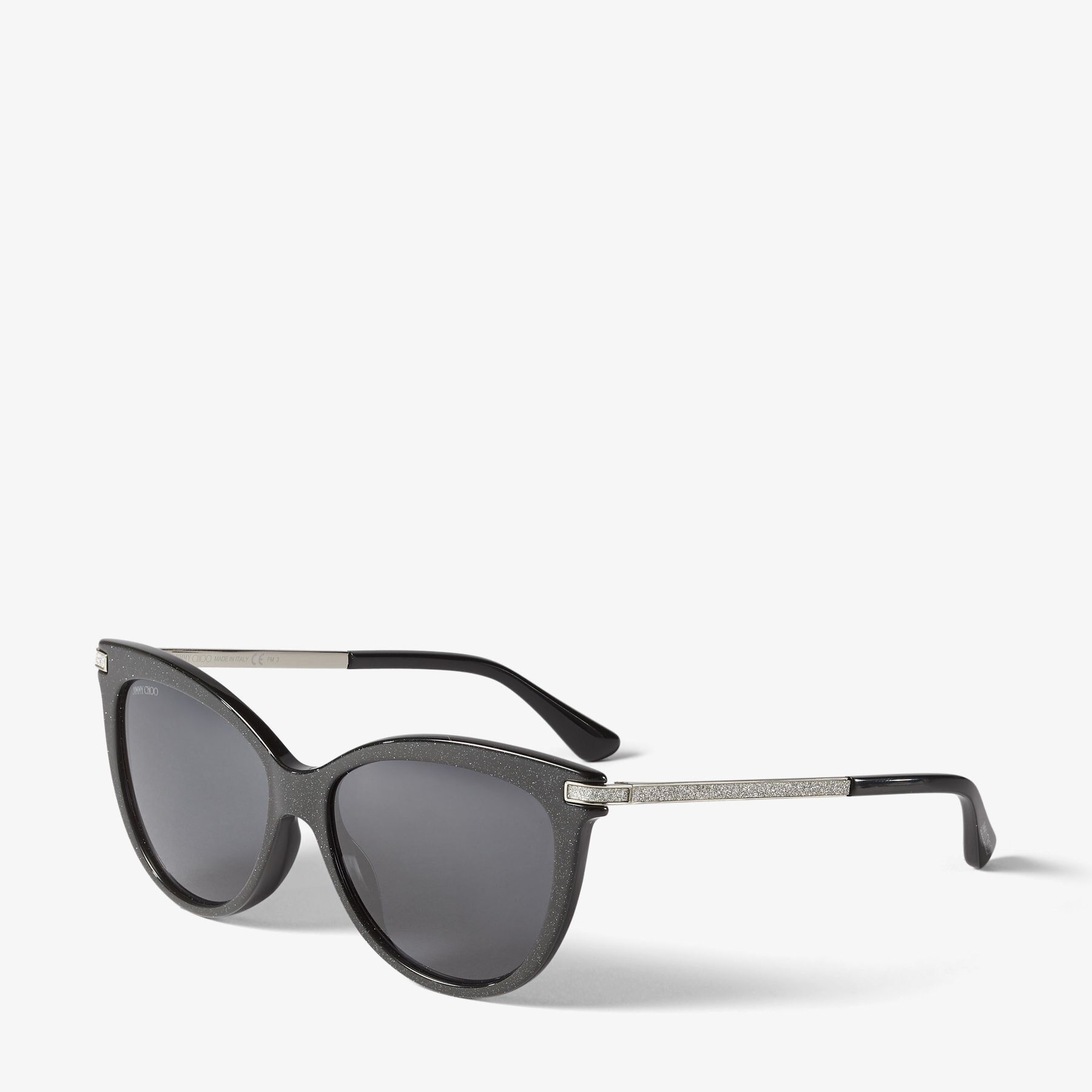 Axelle
Black Glitter Gold Cat-Eye Sunglasses - 3