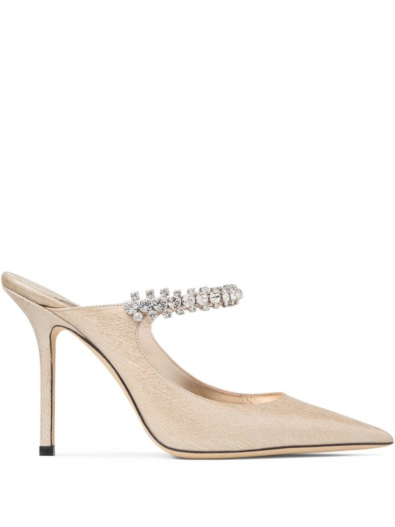 100mm crystal-embellished heeled mules 1