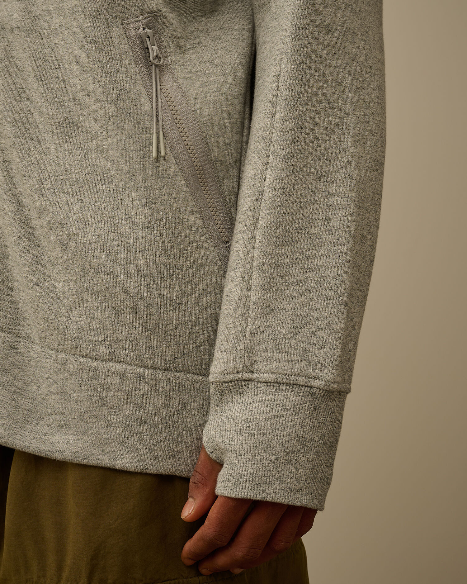 Diagonal Raised Fleece Goggle Sweatshirt - 4