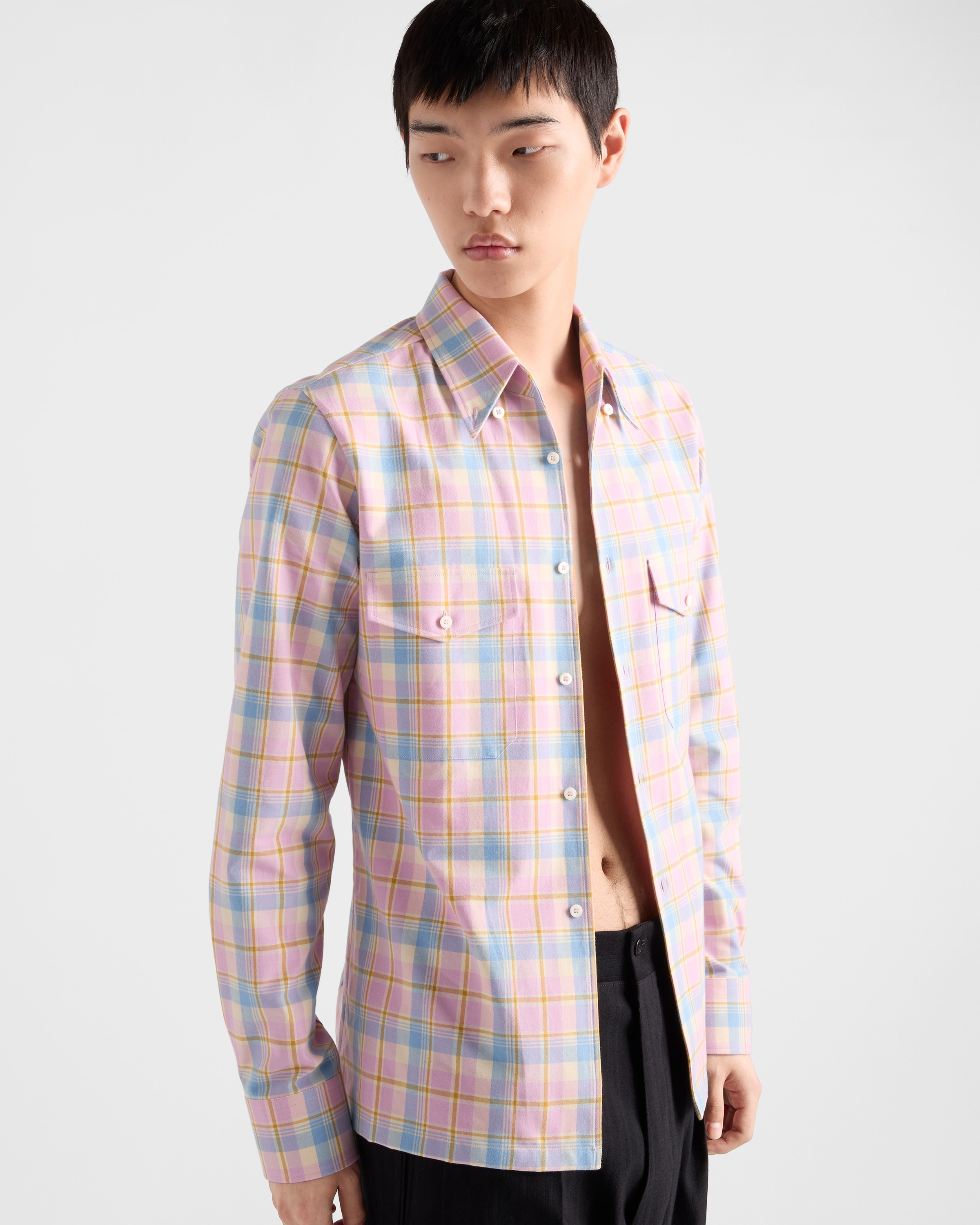 Checked cotton button-down shirt - 6