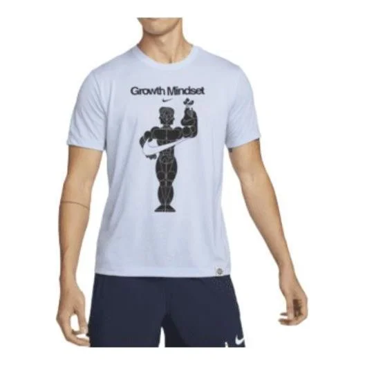Nike Dri-FIT Character Alphabet Pattern Printing Training Sports Quick Dry Breathable Short Sleeve B - 1