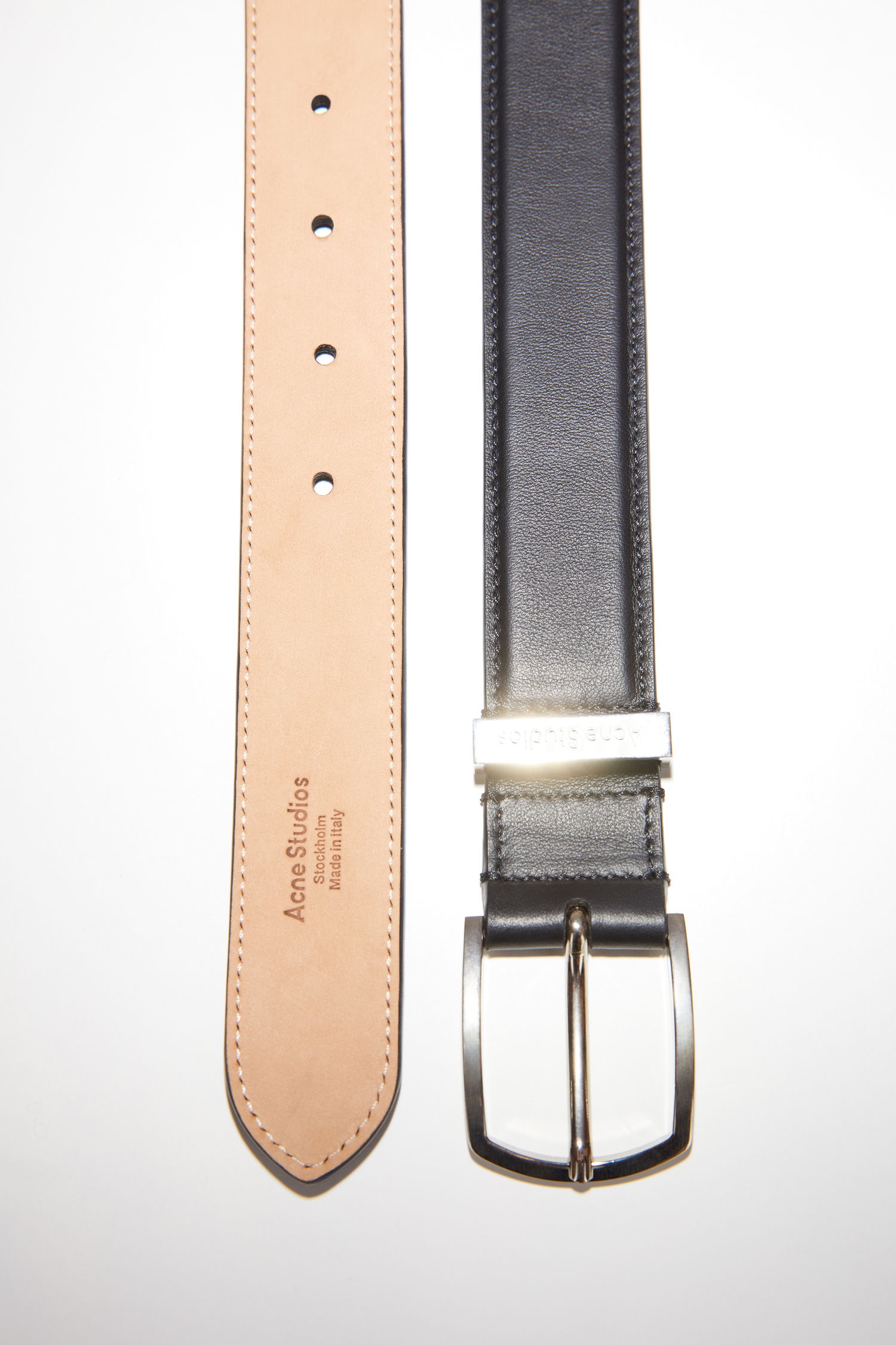 Matte leather belt - Black - 3