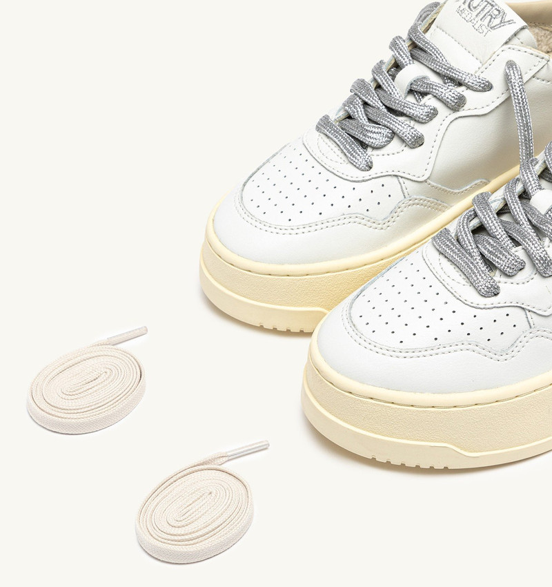 MEDALIST PLATFORM SNEAKERS IN WHITE LEATHER 7