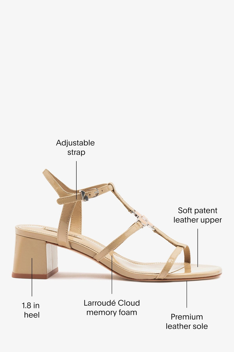 Hana Block Sandal Sand Patent Leather 5