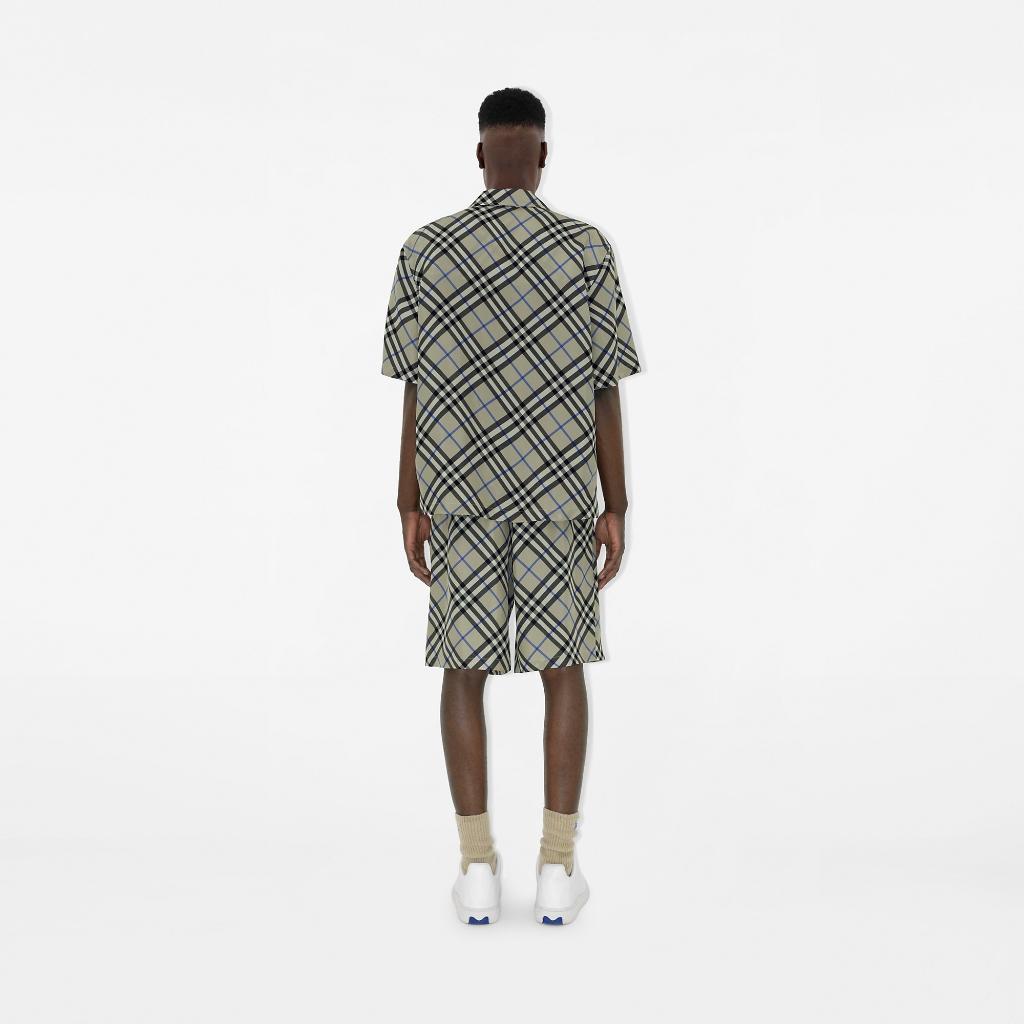 Oversized Check Silk Shirt - 4