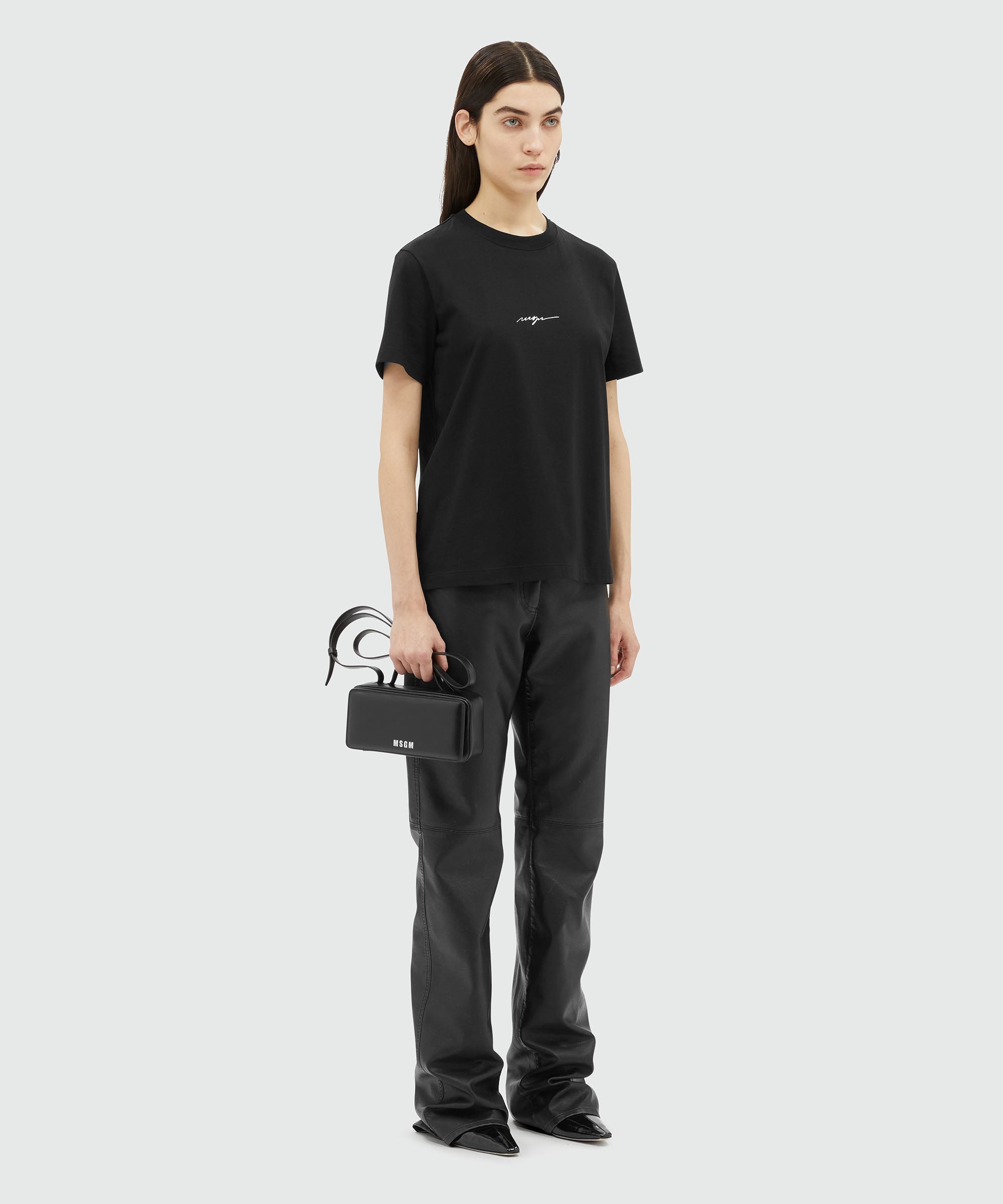 Jersey T-shirt with cursive logo - 4
