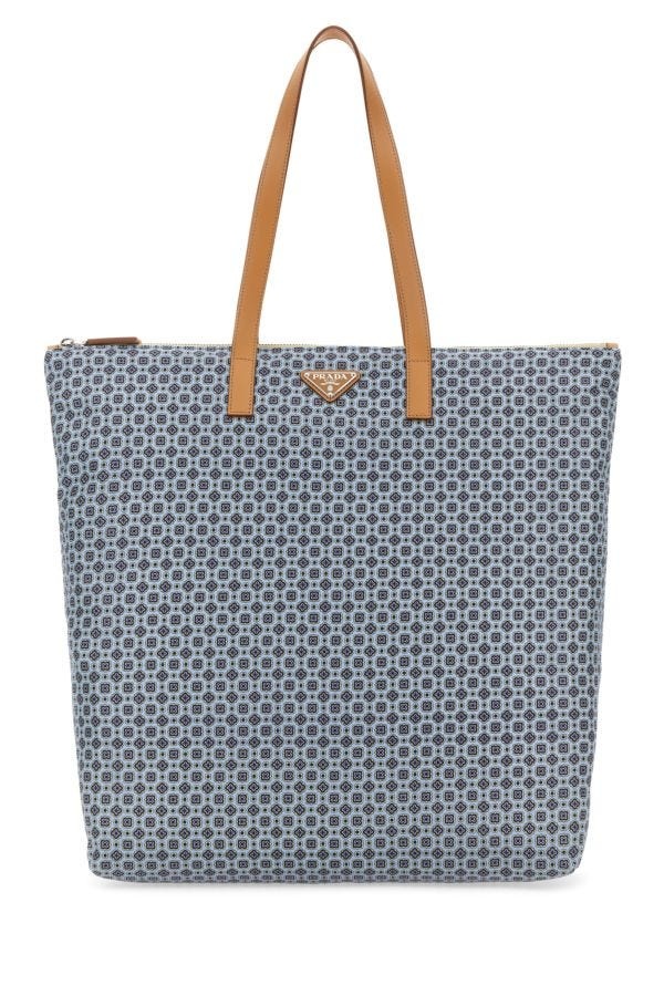 Prada Man Printed Re-Nylon Shopping Bag - 1