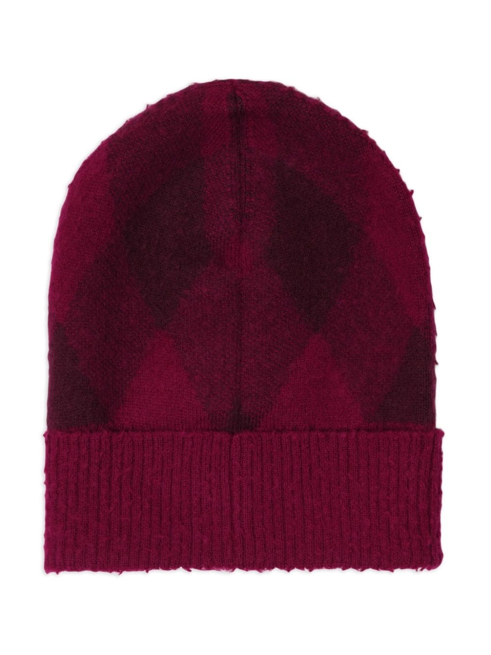 intarsia-knit logo argyle checked beanie - 2