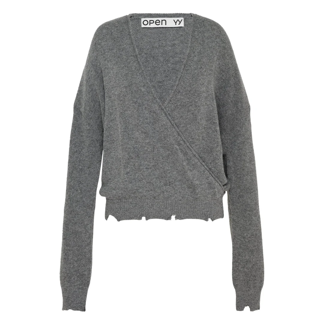 Wool Criss Cross Wrap Knit - 1