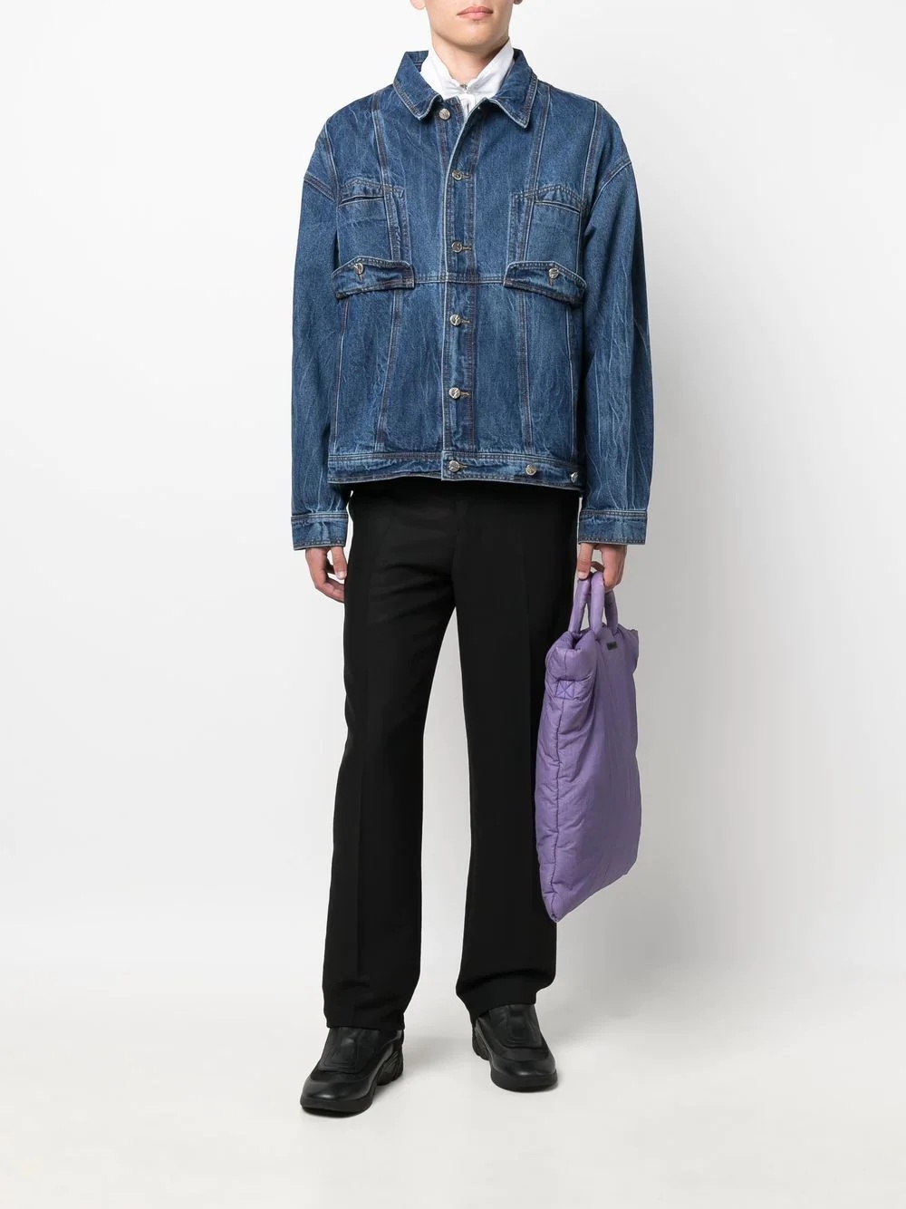 button-down denim jacket - 2