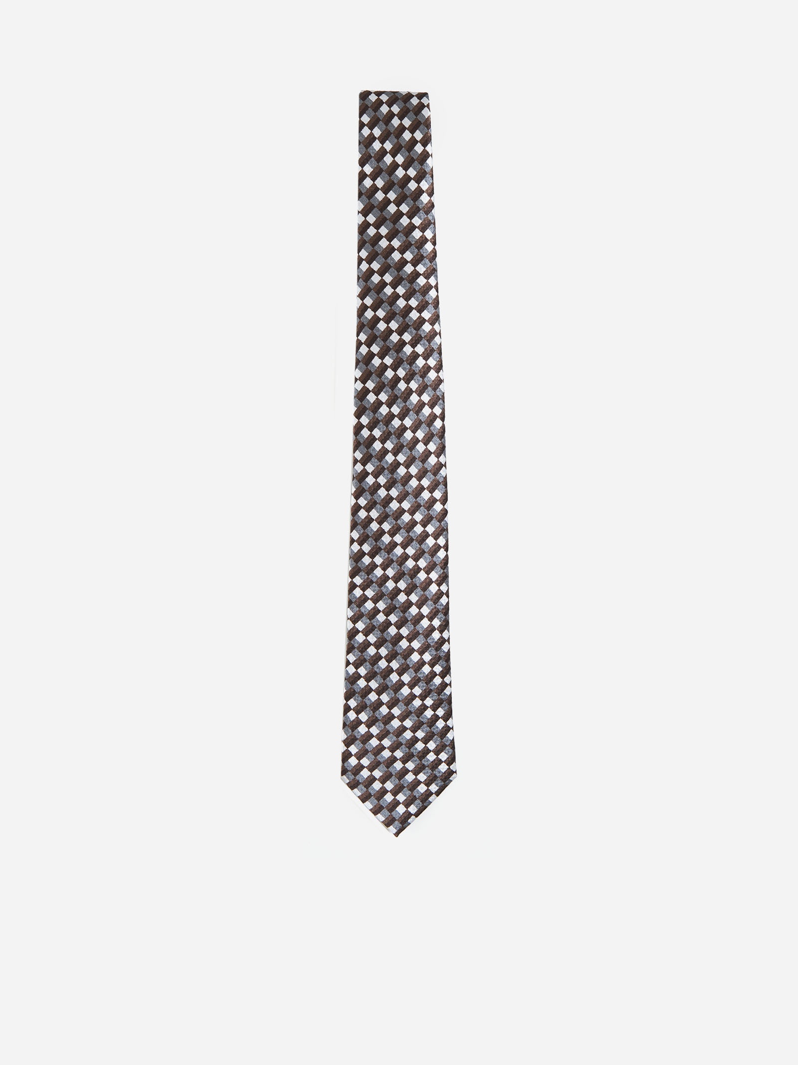 Geometric print silk tie - 1