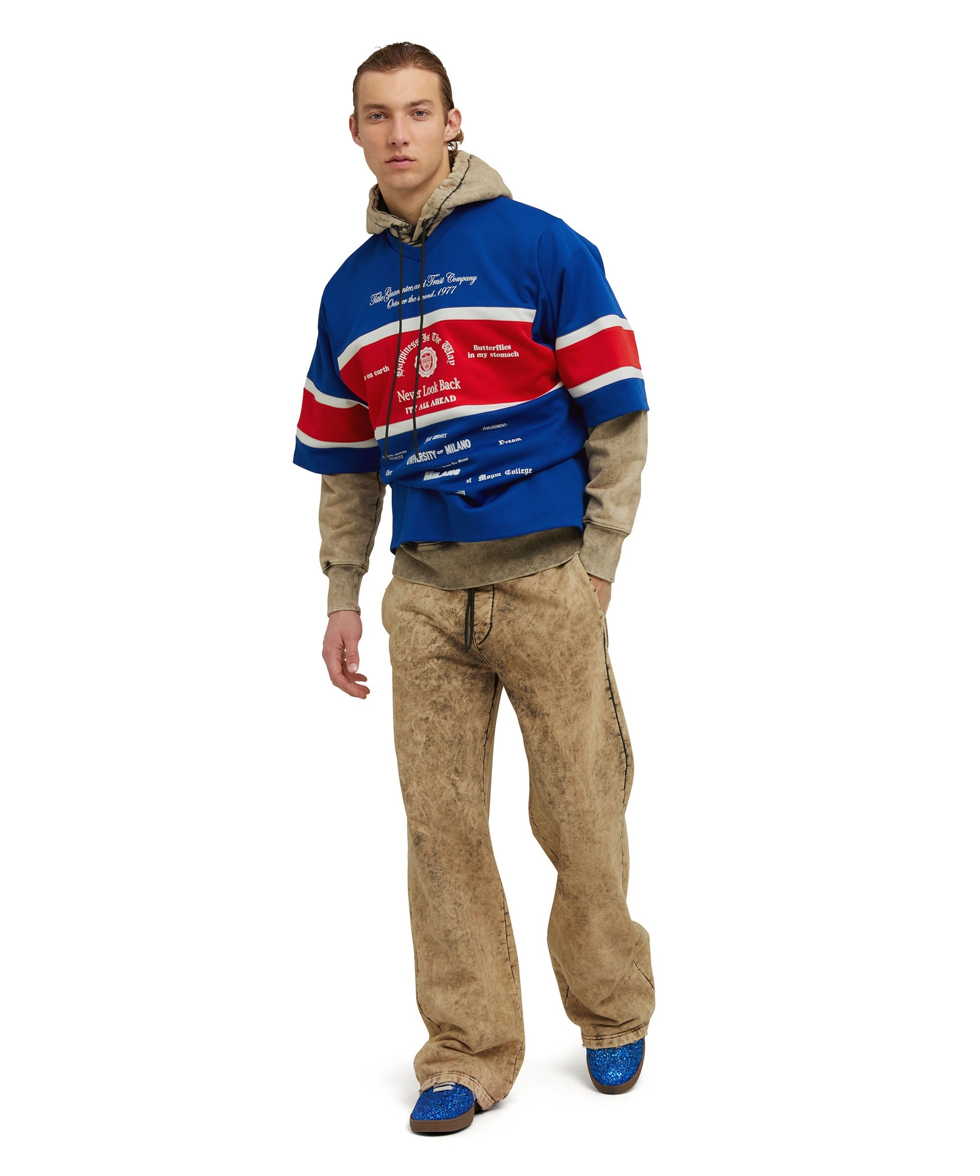 T-shirt with "Msgm Lithography and 77" writing - 5