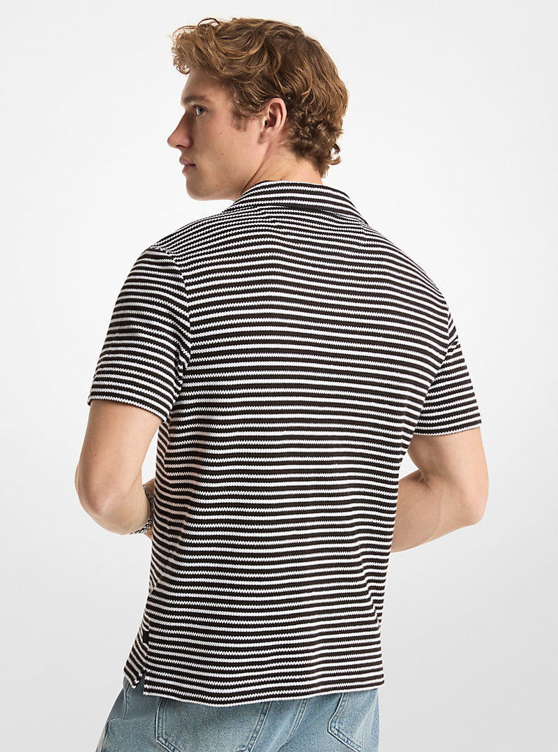 MICHAEL KORS Johnny Striped Jacquard Polo Shirt outlook